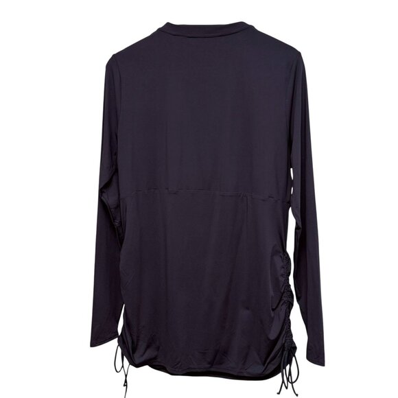 Lands End Swim Cover Up Size Large Black White Beach Tunic Top Embroidered - Picture 3 of 9